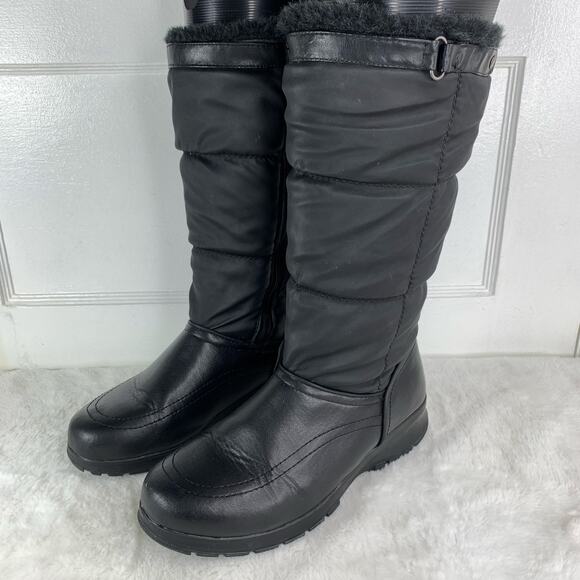 Bass Leather Faux Fur-Lined Winter Boots Women’s Size 9 Black - Picture 1 of 9